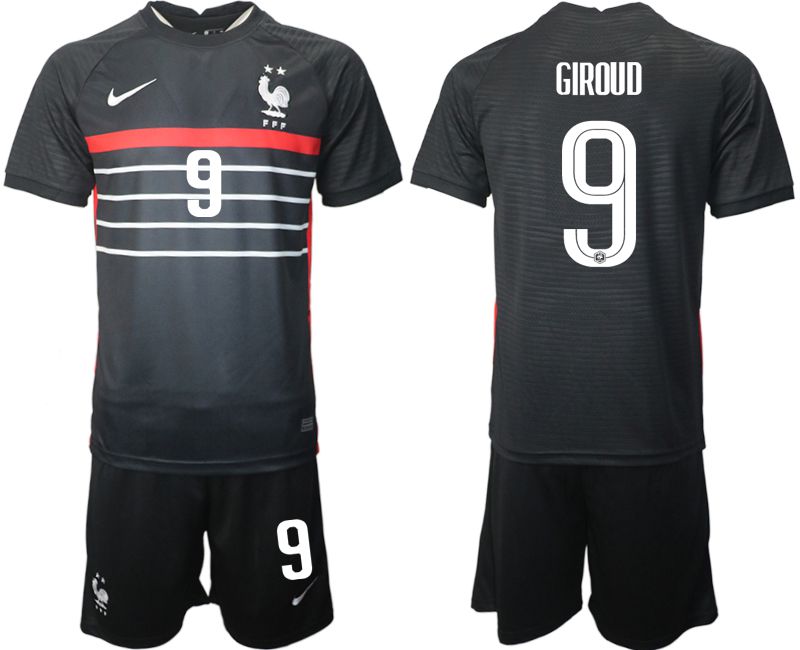 Men 2022 World Cup National Team France home black #9 Soccer Jersey->customized soccer jersey->Custom Jersey